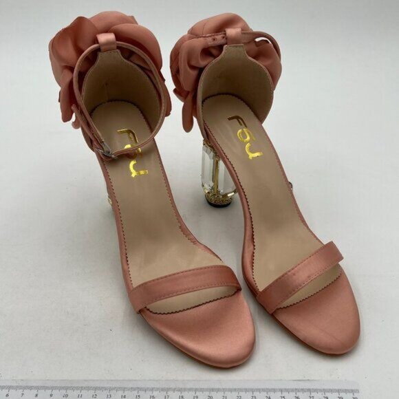 FSJ Women Open Toe Stylish Sandal Ankle Strap Chunky Block High Thick Heels - Picture 4 of 8